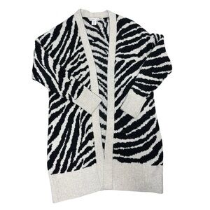 Sincerely Jules Long Zebra print open cardigan Size Small